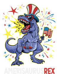 American Flag 4th of July T Rex Dinosaur Amerisaurus Rex Boy PosiCharge RacerMesh Polo