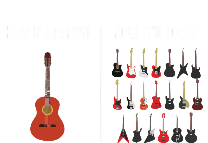 How It Started Guitar Lovers Shirts Meme Funny Guitar Platinum Collection Golf Towel