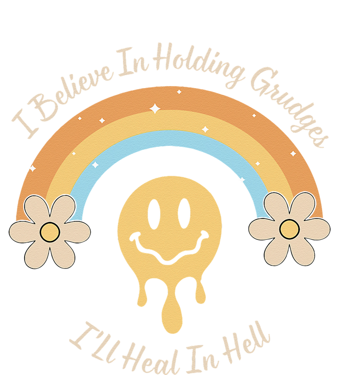 Funny Rainbow I Believe In Holding Grudges I'll Heal In Hell Short Acrylic Beanie