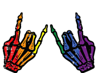 Gay Rocker Skeleton Hands Rainbow Pride Lgbt Rock Women's V-Neck T-Shirt