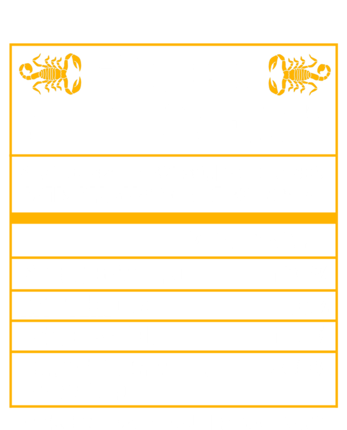 Scorpio Funny Scorpio Nutrition Facts Cute Gift T-Shirt