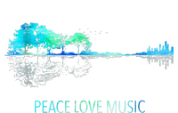 Peace Love Music Guitar Lake Shadow Hippie Tank Top