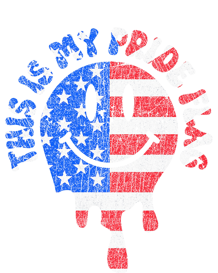 This Is My Pride Flag USA Happy Face American 4th of July T-Shirt