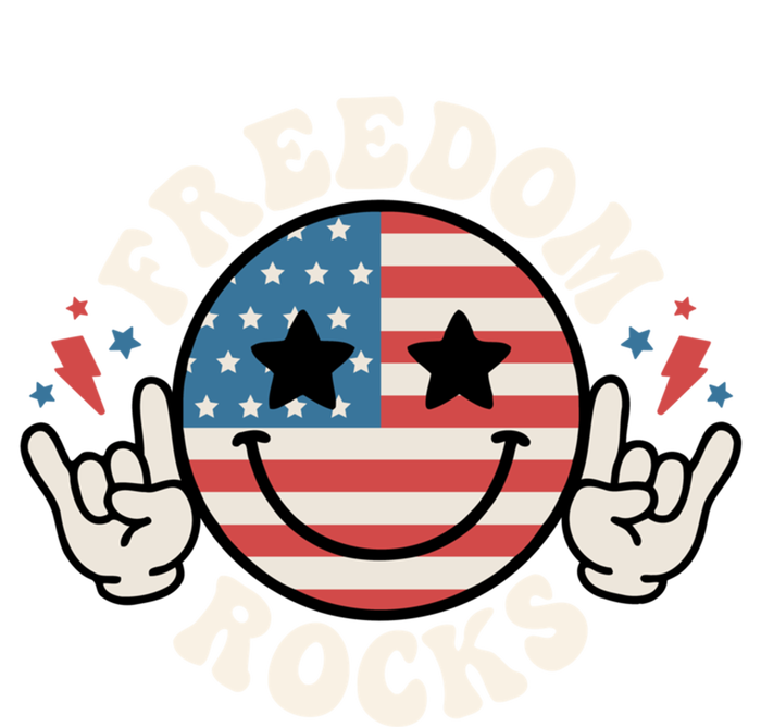 Freedom Rocks 4th Of July America Flag Retro Great Gift T-Shirt