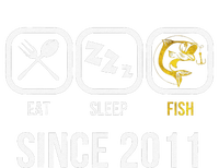 Eat Sleep Fish Since 2011 7th Birthday Fishing T-Shirt