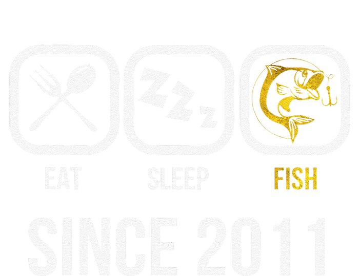 Eat Sleep Fish Since 2011 7th Birthday Fishing T-Shirt