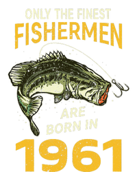 Finest Fisherman Born In 1961 Vintage Funny Fishing Birthday Kids Long Sleeve Shirt