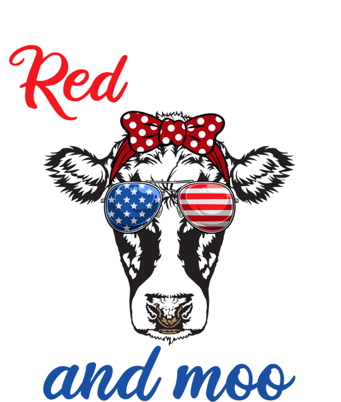 Funny Red White And Moo 4th Of July Usa Patriotic Cow Gift T-Shirt