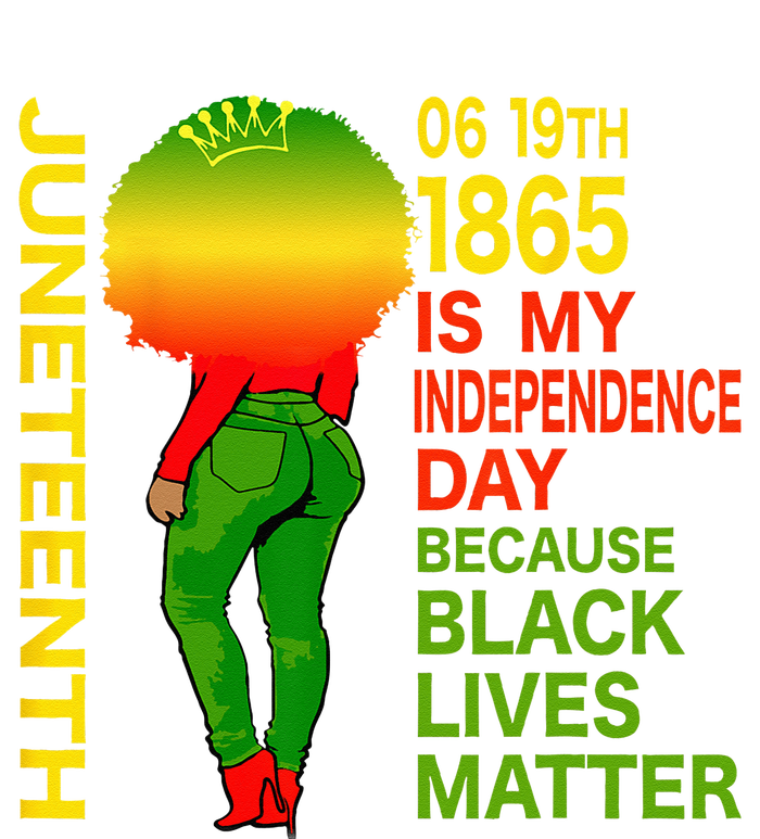 Happy Juneteenth Is My Independence Day Free Black Womens Cotton Relaxed Long Sleeve T-Shirt