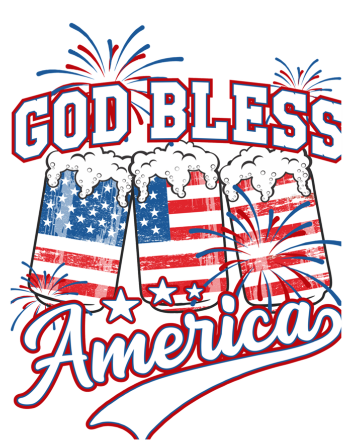 God Bless America 4th Of July Beer Us Flag Fireworks Gift Full Zip Hoodie