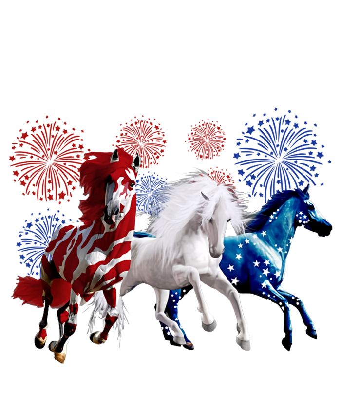 God Bless America Red White Blue Horses Gift Zip Tote Bag