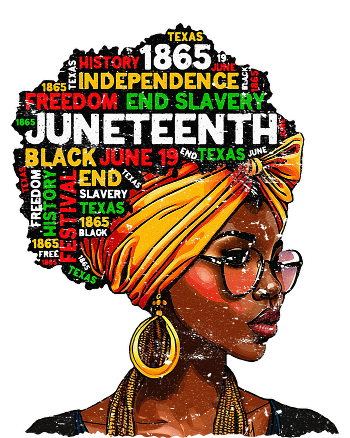 Juneteenth Celebrate 1865 Afro Black Natural Hair T-Shirt