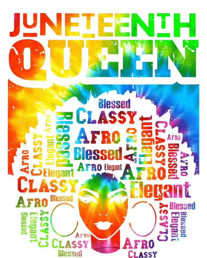 Juneteenth Queen Afro Melanin Black Girl Magic Tie Dye T-Shirt