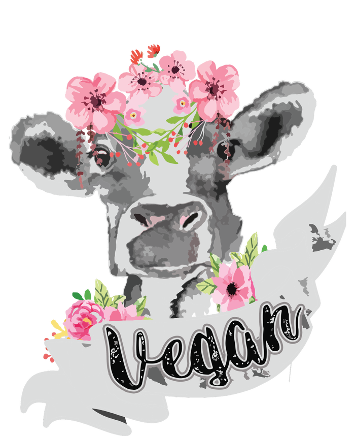 Vegan Funny Cow With Flower Headband Gift Tie-Dye T-Shirt