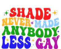 Shade Never Made Anybody Less Gay LGBTQ Rainbow Pride Insulated Varsity Jacket