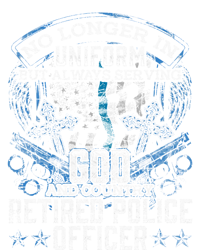 Retired Police Officer Vintage Flag Thin Blue Line T-Shirt