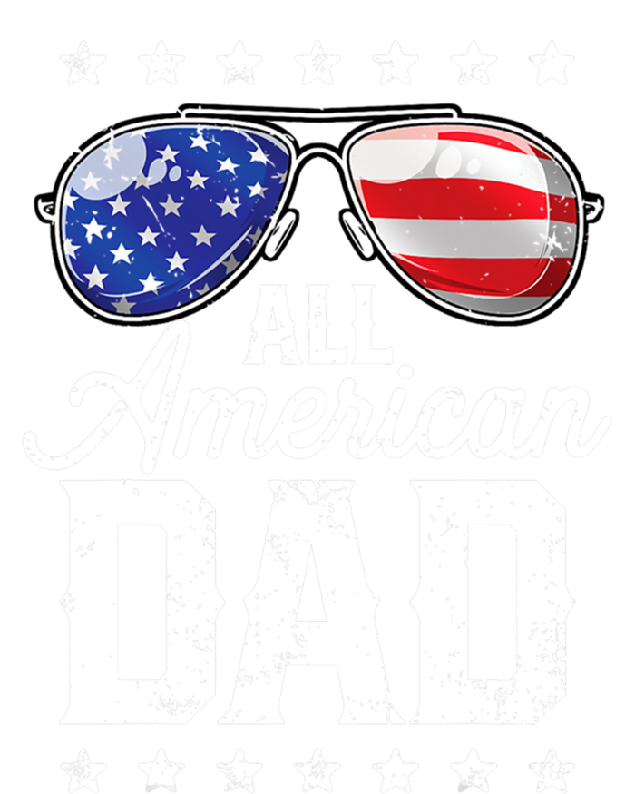 All American Dad 4th Of July Fathers Day Sunglasses Family Gift V-Neck T-Shirt