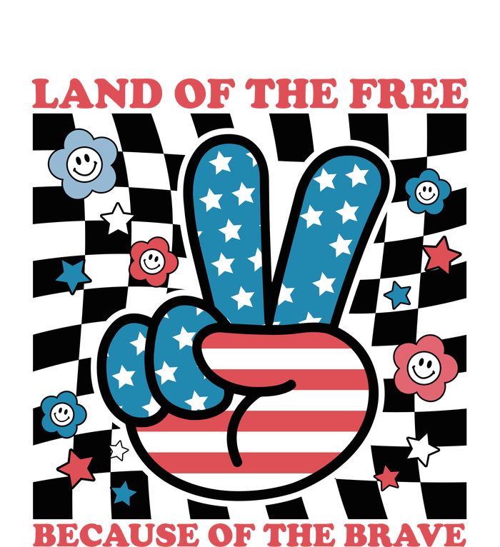 4th Of July Retro Land Of The Free Because Of The Brave Gift Canvas