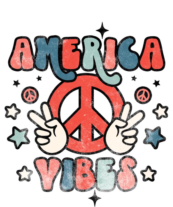 America Vibes Retro Distressed 4th Of July Vintage Graphic Cute Gift T-Shirt