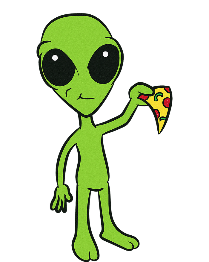 Alien With Pizza Slice Ufo Cute Alien Eating Pizza Poster