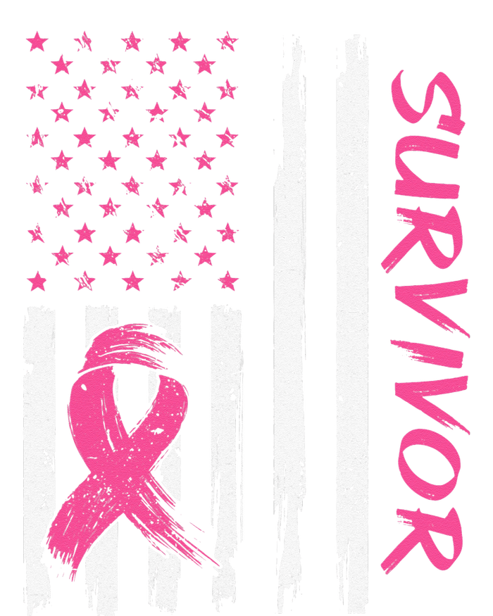 Breast Cancer Survivor American Flag Breast Cancer Awareness T-Shirt