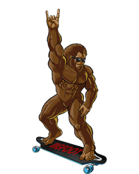 Bigfoot Long Boarding Rock On Sasquatch Big Foot Skate Tall Long Sleeve T-Shirt