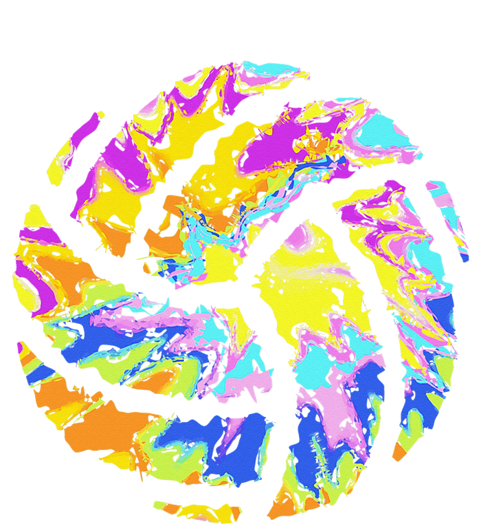 Colorful Volleyball Tie Dye  Teen Player Coach T-Shirt