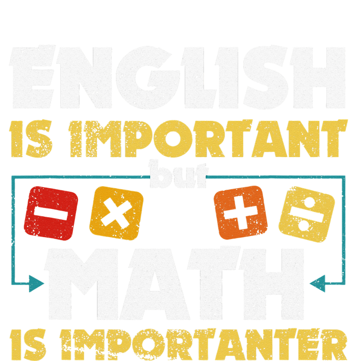 English Is Important But Math Is Importanter Funny Math Geek Women's Racerback Cropped Tank