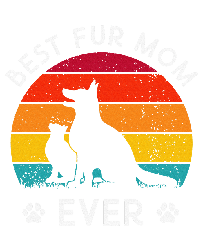 Funny Best Fur MOM Ever Vintage Retro Dog and Cat Owner Love Magnet