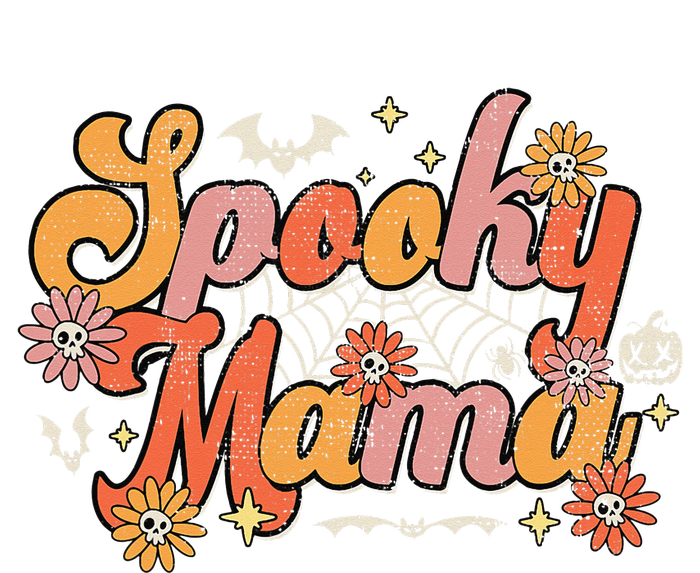 Groovy Spooky Mama Retro Halloween Ghost Witchy Spooky Mom Dry Zone Grid Polo