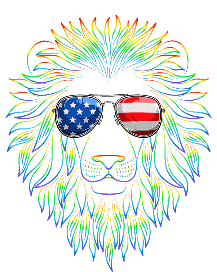 Pride of the United state Lion with USA Sunglasses Kids Tie-Dye T-Shirt