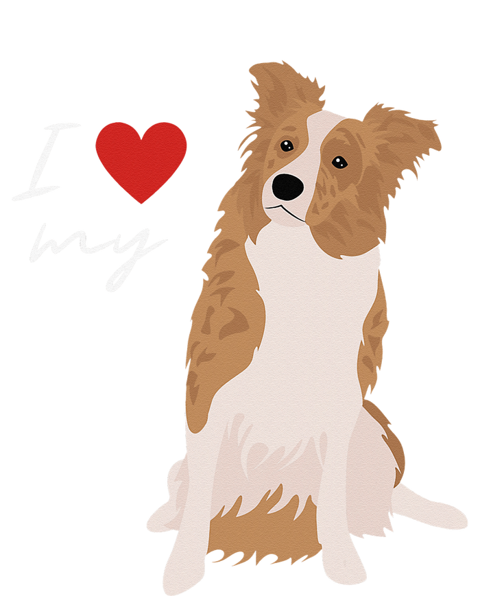 I Love My White & Red Merle Border Collie Dog Lover T-Shirt