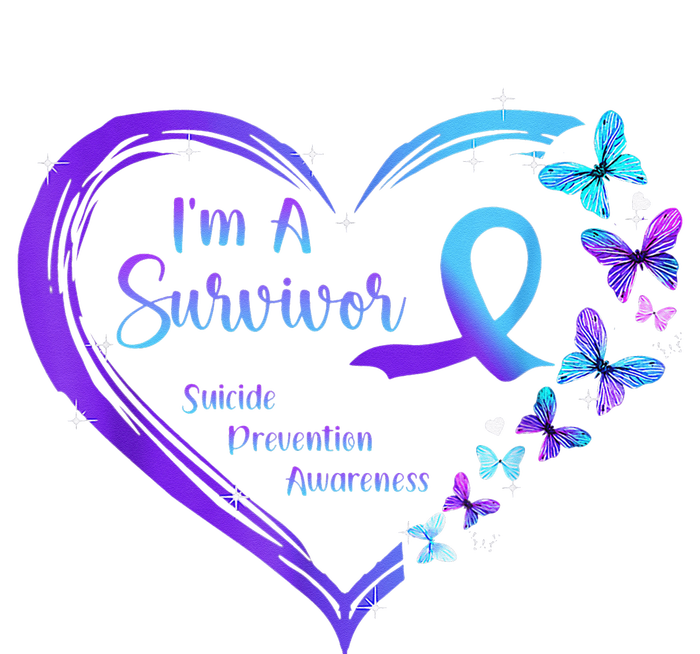 I'm A Survivor Butterfly Heart Suicide Prevention Awareness Tank Top