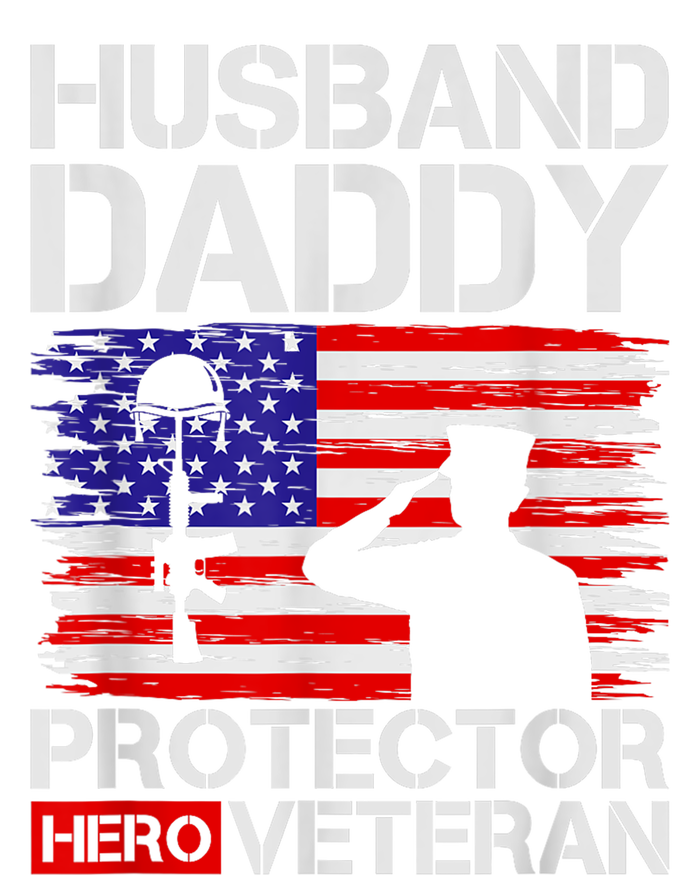 Retro Husband Daddy Protector Hero Veteran Happy Fathers Day T-Shirt