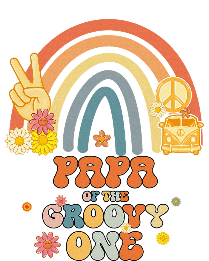 Papa of the Groovy One Rainbow Boho Birthday Party T-Shirt