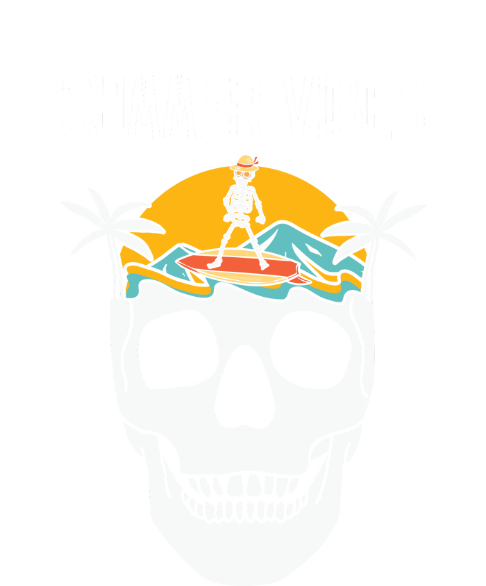 Summer Vibes Skeleton Funny Skull Wearing Hawaiian Women's V-Neck T-Shirt