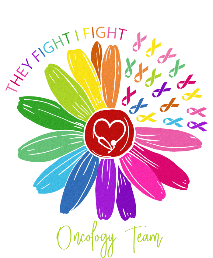 They Fight I Fight Oncology Team Sunflower Oncology Nurse Sustainable Knit Beanie