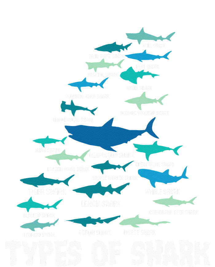 Types Of Shark Megalodon Great White Nurse Shark T-Shirt