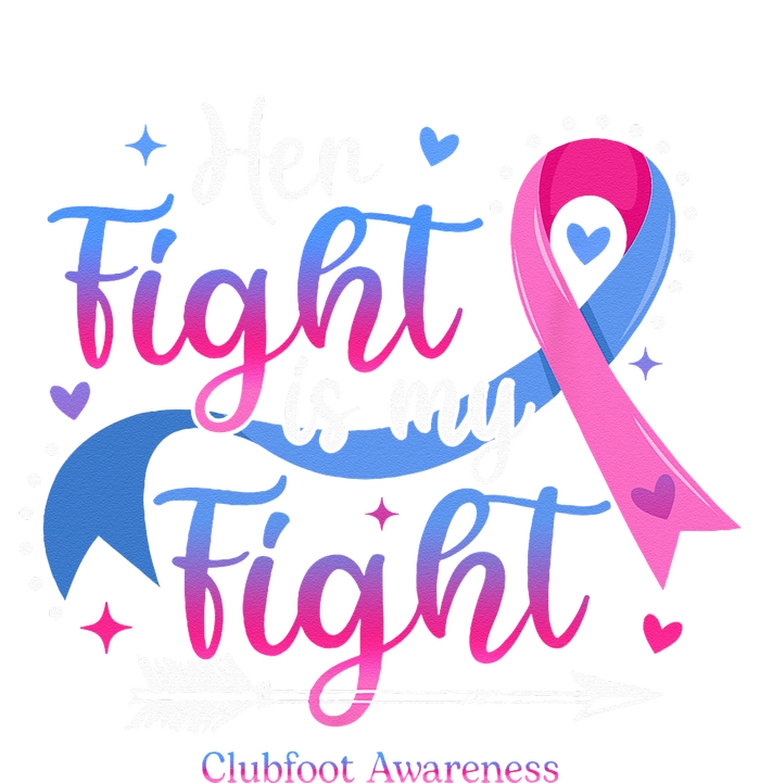 Her Fight Is My Fight Pink Blue Ribbon Clubfoot Awareness Kids Hoodie