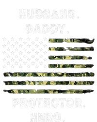 Husband Daddy Protector Hero Fathers Day Camo American Flag 7-Panel Snapback Hat