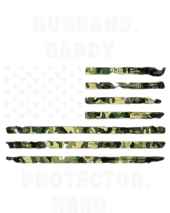 Husband Daddy Protector Hero Fathers Day Camo American Flag 7-Panel Snapback Hat