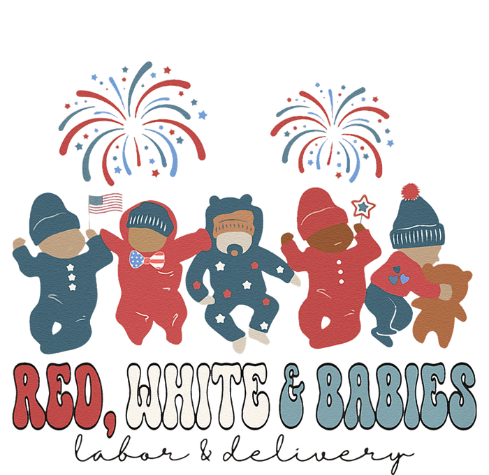 Red White And Babies Labor And Delivery Nurse 4th Of July Adult ChromaSoft Performance T-Shirt