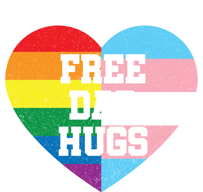 Free Dad Hugs Pride Lgbt Rainbow Flag Family Cool Gift Stripe Pom Pom Beanie