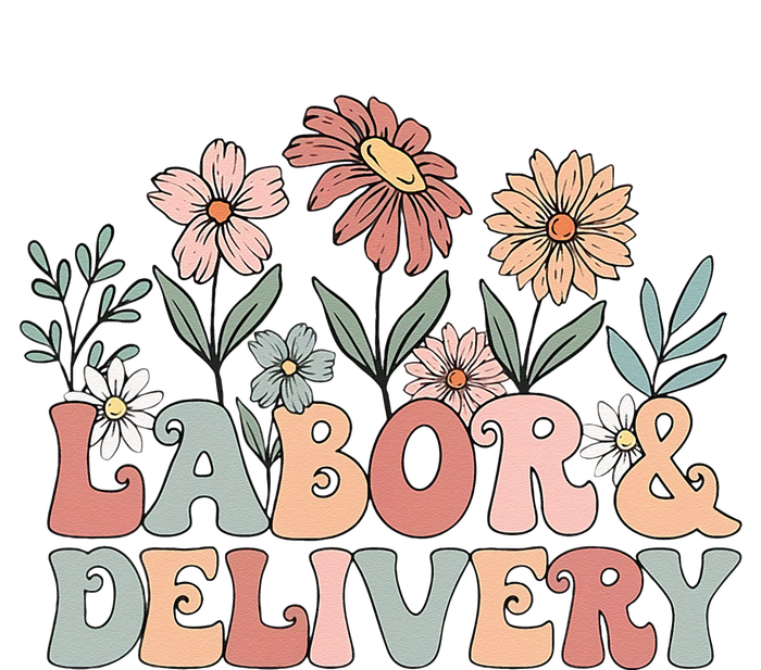 Retro Wildflowers Labor And Delivery Nurse Back To School T-Shirt