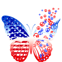 Butterfly Patriotic Peace Signs 4th Of July American Flag Gift Poster