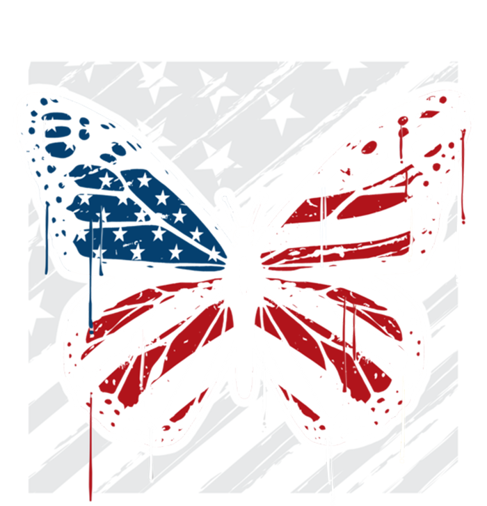 Butterfly Usa Flag Cute 4th Of July Funny American Flag Gift T-Shirt