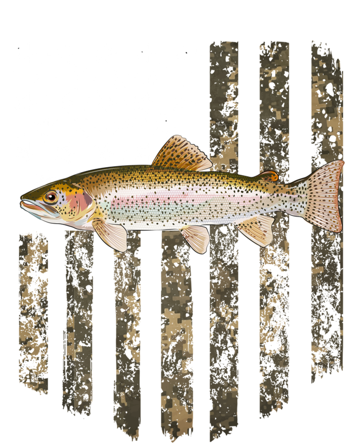 Camo American Flag Rainbow Trout Fishing 4th Of July Cute Gift Women's T-Shirt