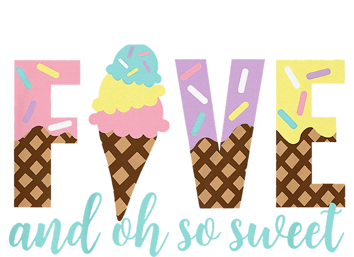 Five and Oh So Sweet Ice Cream 5th Birthday T-Shirt