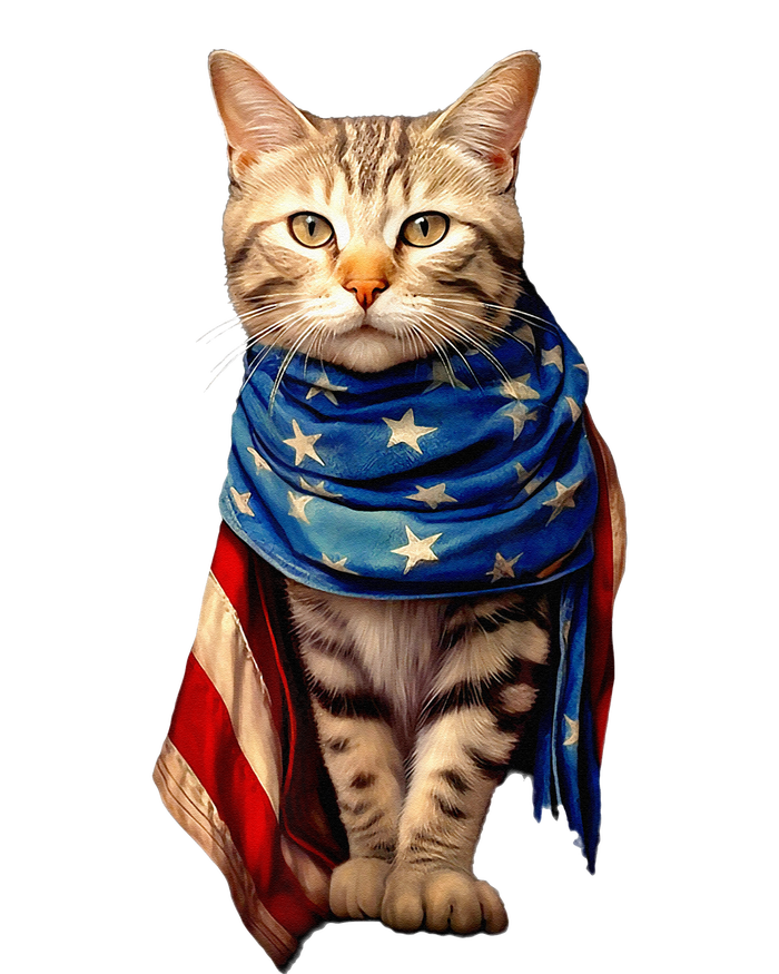 Patriotic Cat 4th Of July USA American Flag T-Shirt