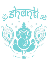 Womens Ganesh Lucky Elephant Peacock Feather & Lotus Shanti OM Yoga T-Shirt